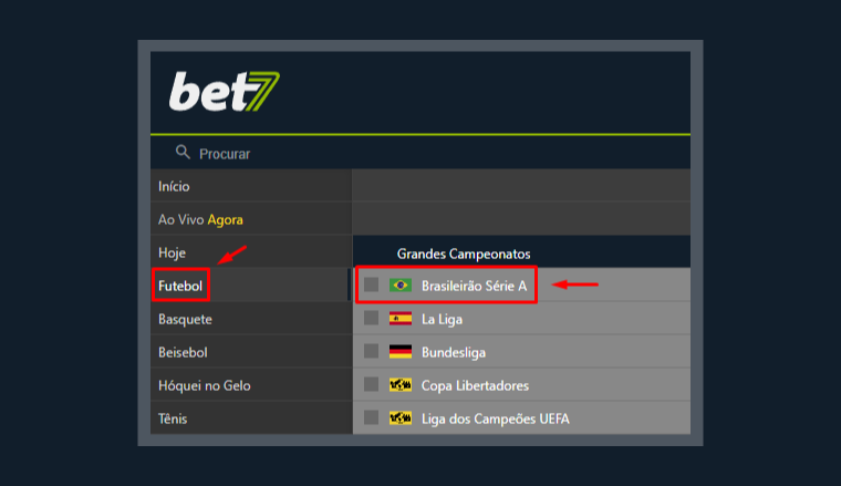 selecionamos o futebol
