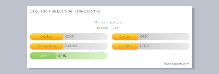 Calcular Lucro Trade Esportivo