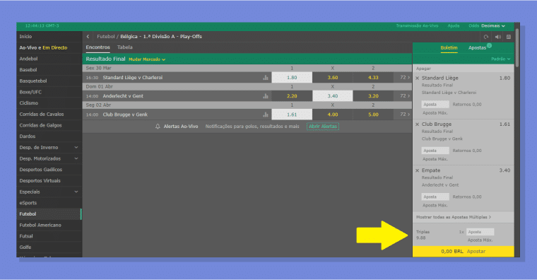 Fazendo Apostas Multiplas Bet365