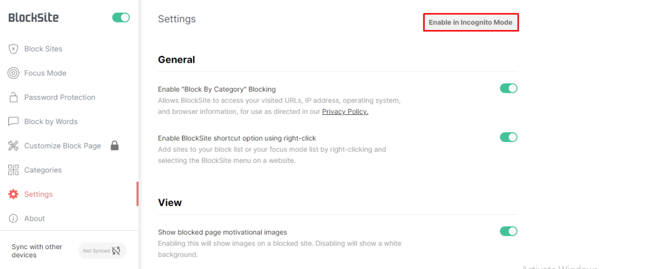 site bloqueado pelo blocksites