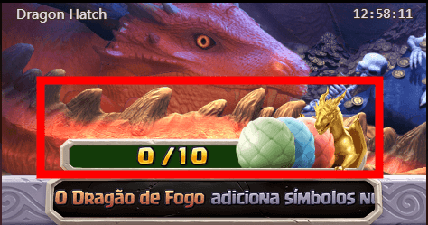 imagem do contador na parte superior da interface do jogo do dragão