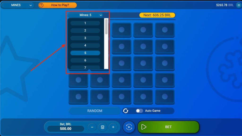 numero de bombas no mines aposta