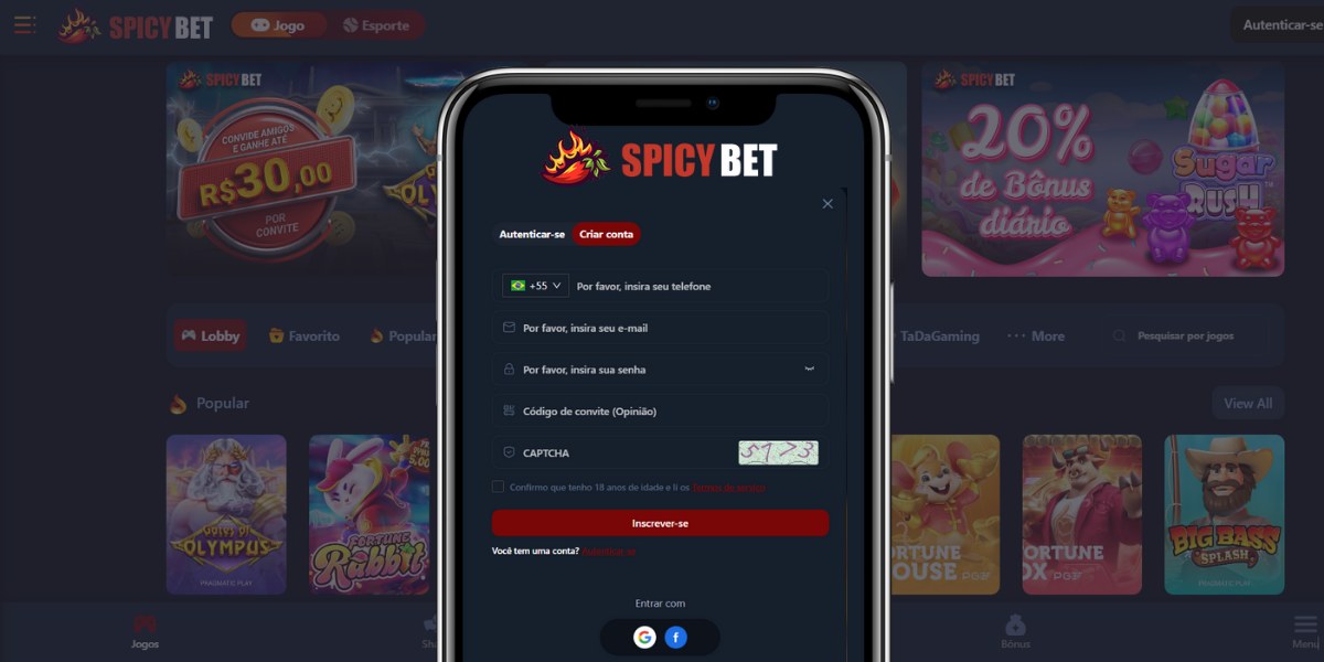 Registo no Spicy Bet Casino