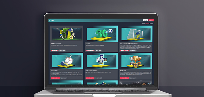 A interface inicial do NoviBet é excelente